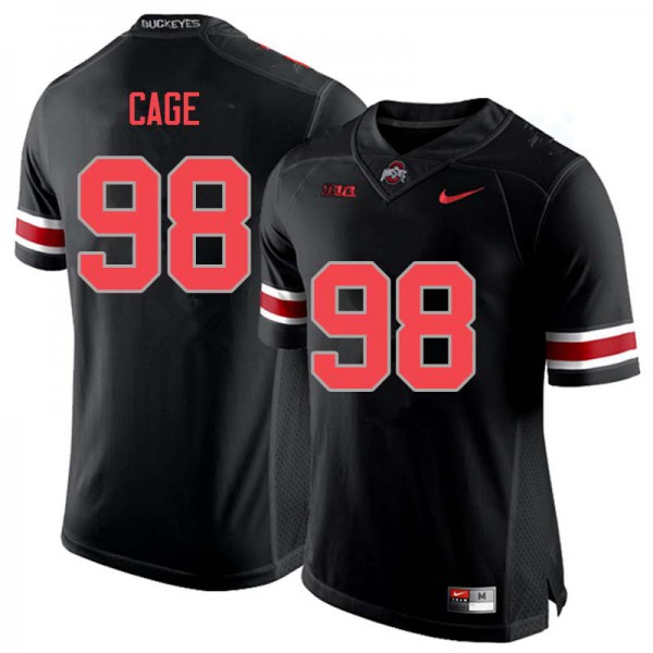 Ohio State Buckeyes #98 Jerron Cage Men Stitched Jersey Blackout